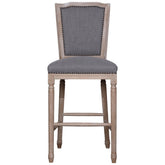 Arras Grey Upholstery and Antique Wood Finish Barstool
